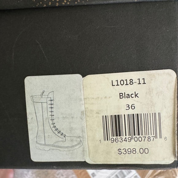 New Lead with Love Black Combat Boots Lita by Ciara Sz 36/6 $398 SOLD OUT!! - Picture 13 of 14